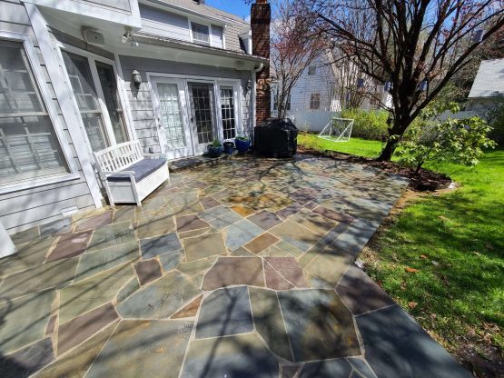 Pressure Washing Falls Church VA clean patio after pressure washing