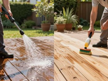 The Difference Between Cleaning and Stripping a Wood Deck.